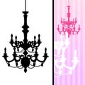 Chandelier on striped background