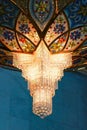 Chandelier in the Sultan Qaboos Grand Mosque, Oman, Middle East, Asia Royalty Free Stock Photo