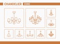 Chandelier Vector Icons 01 Royalty Free Stock Photo