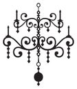 Chandelier vector image black and white