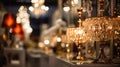 chandeliers blurred interior design store