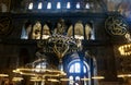 The chandeliers of Hagia Sophia Grand Mosque
