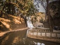 Chandigarh, India; November 5, 2019: Peoples are enjoying near water fall in rock garden