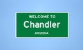 Chandler, Arizona city limit sign. Town sign from the USA.