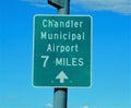 Chandler Arizona Municipal airport sign. Royalty Free Stock Photo
