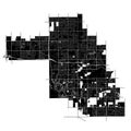 Chandler, Arizona, United States, Black and White high resolution map