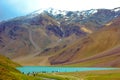 Chandra Taal, or Chandra Tal is a lake in the Spiti part of the Lahul and Spiti district of Himachal Pradesh