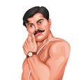 Vector of Indian freedom fighter Chandrashekhar Azad Royalty Free Stock Photo