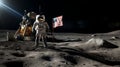 Chandrayaan 3. Historic Lunar Landing by Indian Mission, Proudly Displaying National Flag on Moon