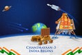 Chandrayaan 3 rocket mission launched by India for lunar exploration missionwith lander Vikram and rover Pragyan