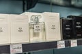 Chanel No. 5 perfume on the shop display, Chanel No. 5 is the first perfume launched by French couturier Gabrielle `Coco` Chanel