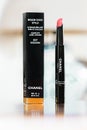 A Chanel Rouge Coco Stylo, lipstick - Lipshine. Royalty Free Stock Photo