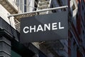 Chanel store black sign in 139 Spring St, in New York Royalty Free Stock Photo
