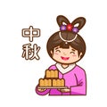 Chang E with mooncakes