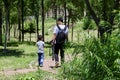 Father and son walking in the park Royalty Free Stock Photo