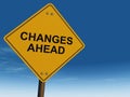 Change ahead road sign Royalty Free Stock Photo