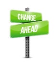 change ahead street sign illustration Royalty Free Stock Photo
