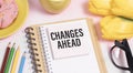 change ahead. text on white paper on pink Royalty Free Stock Photo