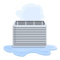 Change air conditioner filter icon cartoon vector. House service