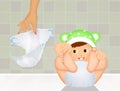 Change the baby`s diaper