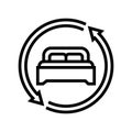 change bedding regularly line icon vector illustration Royalty Free Stock Photo