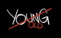 Change from being young to being old