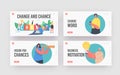 Change and Chance Landing Page Template Set. Tiny Business Characters Have Idea or Vision for Creative Project Royalty Free Stock Photo