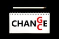 Change and chance words in notepad - self improvement motivation