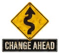 Change Changes Ahead Sign Detour Road Arrow Royalty Free Stock Photo