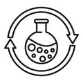 Change chemical flask icon outline vector. Study virus Royalty Free Stock Photo