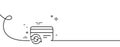 Change credit card line icon. Payment method sign. Continuous line with curl. Vector Royalty Free Stock Photo