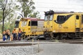 Change of crew at the railway depot in Central Queensland.