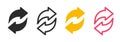 Change exchange icon vector pictogram, replace swap rotate button line outline art stroke symbol graphic, switch refresh