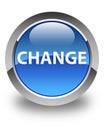 Change glossy blue round button Royalty Free Stock Photo