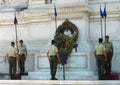 Change of guards at the Tomb of the Milite Ignoto in the Altare della Patria in Rome Royalty Free Stock Photo