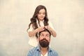 Change hairstyle. Create funny hairstyle. With healthy dose of openness any dad can excel at raising girl. Child making