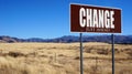 Change Just Ahead brown road sign Royalty Free Stock Photo