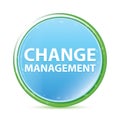 Change Management natural aqua cyan blue round button