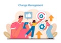 Change Management in IT project management. Visualizes the adaptation process, embracing innovation, and implementing