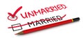 Change of marital status - unmarried Royalty Free Stock Photo