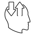 Change memory shelf icon outline vector. Mind person