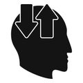 Change memory shelf icon simple vector. Mind person