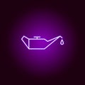 change oil car outline icon in neon style. Elements of car repair illustration in neon style icon. Signs and symbols can be used Royalty Free Stock Photo