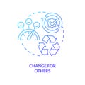 Change for others blue gradient concept icon