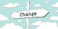 Change - outline signpost with one arrow