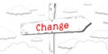 Change - outline signpost with one arrow