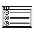 Change playlist icon outline vector. Music song