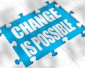 Change is possible concept means thinking positive with new habits - 3d illustration Royalty Free Stock Photo