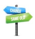 Change, same old road sign illustration design Royalty Free Stock Photo