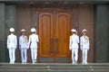 Change of soldiers of the guard of honor at the front door of the Ho Chi Minh Mausoleum